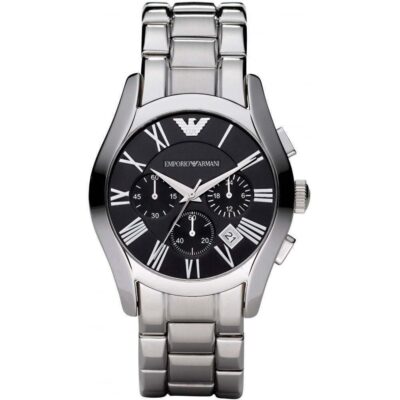 Emporio Armani Men's Classic Gunmetal Black Dial Chronograph Watch - AR0673